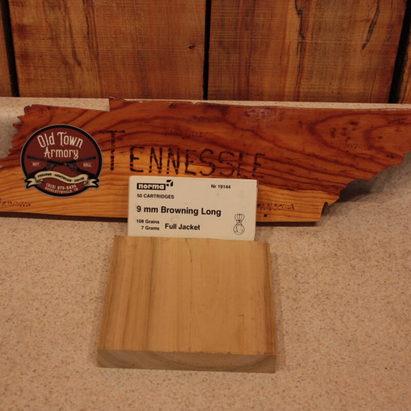 Norma 9mm Browning Long Box 50 Rounds FMJ (108 grs.) Factory