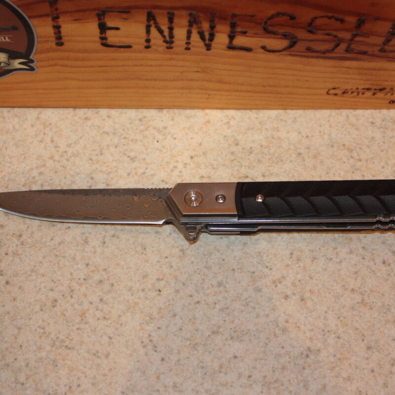 TN Knife - Damascus 3.5" Blade Folding Knife w/Black Stepped Handle (TN K#1)