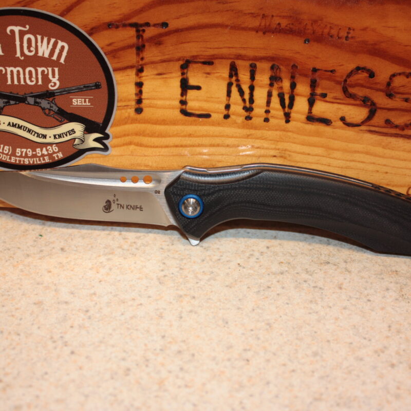 TN Knife - Black Handled 3+" Blade Folding Knife w/Blue Accent (TN K #4)